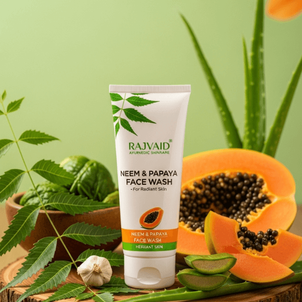 Rajvaid Neem & Papaya Face Wash For radiant skin - Image 2