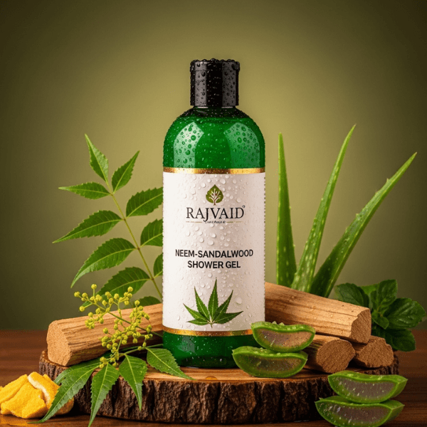 Rajvaid Neem-Sandalwood Shower Gel (Body wash) - Image 2