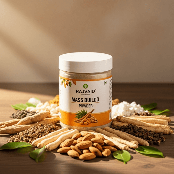 Rajvaid Mass Buildo Powder- Ayurvedic Powder For Muscle Gain - Image 2