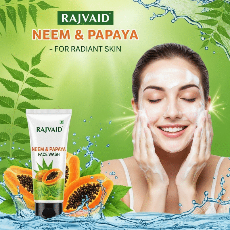 Rajvaid Neem & Papaya Face Wash For radiant skin