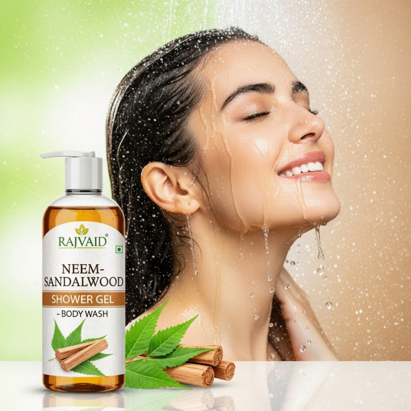 Rajvaid Neem-Sandalwood Shower Gel (Body wash)