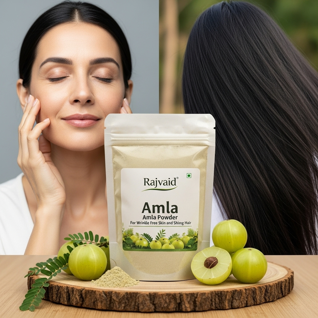 Rajvaid Amla Powder- For Wrinkle Free Skin And Shining Hair